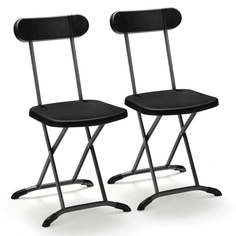 GVN Patio Dining Chairs, Outdoor Chairs,2 Pieces Outdoor Folding Chair Set with Sturdy Frame and Ergonomic Backrest-Black GVN Patio Dining Chairs, Outdoor Chairs,2 Pieces Outdoor Folding Chair Set with Sturdy Frame and Ergonomic Backrest-Black