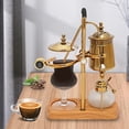 thumbnail image 3 of Aiqidi Syphon Siphon Coffee Maker Retro Belgium Vacuum Coffee Pot Kit 4-Cup Luxury Siphon Coffee Machine w/Balance and Filter for Afternoon Tea Gold, 3 of 12