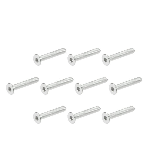 Unique Bargains M3x18mm Vis de Machine à Tête Plate Hexagonale Intérieure 304 Acier Inoxydable Boulons 80 Pcs