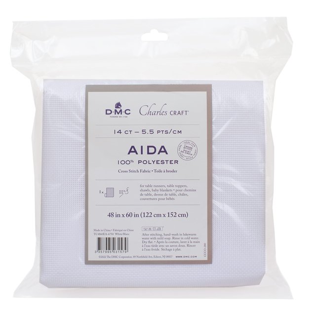 Tela DMC Charles Craft de poliéster Aida XL, 14 quilates, 122 cm x 152 cm
