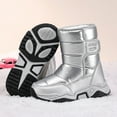 thumbnail image 7 of BOBOGOJP Boys Girls Toddler Snow Boots Waterproof Slip Resistant Outdoor Kids Winter Shoes Silver for Size 12, 7 of 7
