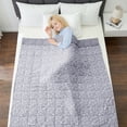 thumbnail image 5 of Teler Weighted Blanket for Adults 20 lbs, 60" x 80" Cooling Printed Heavy Blanket for Bed Sofa, Gray, 5 of 7