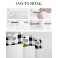 thumbnail image 5 of No Hook Shower Curtain with Snap in Liner, Black White Plaid Green Christmas Wreath Red Bow Xmas Home Shower Curtains for Bathroom, Washable Shower Curtain Liner Set with Mesh Top Window, 72"x96", 5 of 6