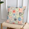 thumbnail image 6 of Throw Pillow Covers, Postmark Pattern Christmas Soft Square Pillow Cases with Invisible Zipper for Couch Bed Sofa, Farmhouse Fall Home Decor 20"x20", 6 of 7