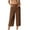 Brown, variant on Capri Pants for Women High Waisted Wide Leg Business Casual Work Pants Loose Cropped Trousers with Pockets