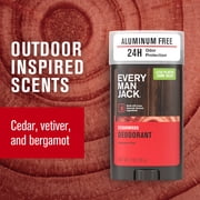 (3 pack) Every Man Jack Cedarwood Amber Aluminum-Free Deodorant for Men, Naturally Derived, 3 oz