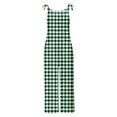 thumbnail image 5 of Caywon Womens Stripe Sleeveless Casual Bib Overalls Jumpsuit One Piece Outfit Comfortable Lightweight Fabric Loose Playful Style for Summer Fun Daywear Mint Green9# 4XL, 5 of 5