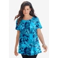 thumbnail image 2 of Roaman's Women's Plus Size Ultimate Cotton Crewneck Short Sleeve Swing Tee, 2 of 6