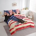 thumbnail image 3 of Feelyou Cartoon Eagle Child Twin Bedding Sets 7-Piece, American Independence Day Bedding Comforter Set, Retro US Flag Reversible Sheet Sets, Ultra Soft Bedroom Decor, 3 of 8