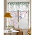 thumbnail image 4 of Green Eucalyptus Leaves Kitchen Valances for Windows Farmhouse Linen Window Valance Curtain for Living Room Window Treatment Pastoral Farmhouse Botanical Valance Rod Pocket Topper Drape, 42 x 18 Inch, 4 of 6