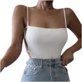 thumbnail image 2 of Womens Clothes under $5.00 Clothing Ladies Sling Wrap Chest Bottoming Shirt Beach Vacation Solid Color Inner Top, 2 of 7