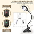 thumbnail image 5 of Lámpara de escritorio LED inalámbrica recargable, luz de lectura de libros con 28 LED, 3 colores y 3 regulables, lámpara de abrazadera para cama, lámpara de noche táctil para niños, 5 of 5