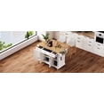 thumbnail image 3 of K&K 47" White Kitchen Island - Rolling Cart with Drop Leaf & Storage, 3 of 6