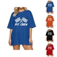 thumbnail image 1 of T-shirts pour Femmes Pit Crew 2026 Été à la Mode Manches Courtes Col Rond T-Shirts Graphiques Voiture de Course, 1 of 4