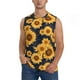 thumbnail image 1 of Fotbe Navy Blue Plaid Sunflower Men's Camiseta sin Mangas Estampada para Hombres, Playera Casual para Gimnasio, Entrenamiento, Playa-Medium, 1 of 7