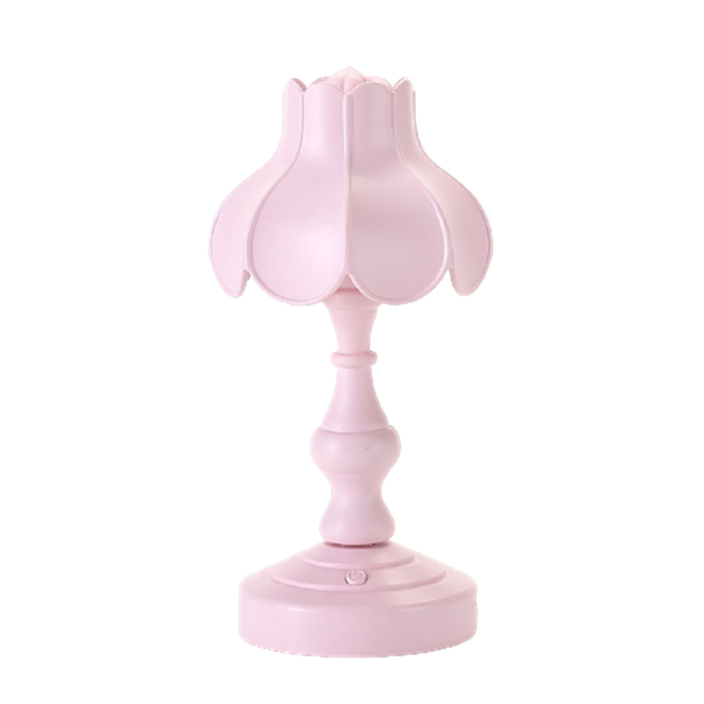 Small Table Reading Light Vintage Accent Flower Shaped Rechargeable LED