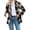 Black, variant on Cuteduck Women's Fuzzy Plaid Cardigan Coat – Lapel Zip Up Double-Sided Sherpa Fleece Mid-Length Jacket S-XL