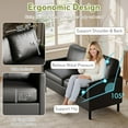 thumbnail image 2 of LAZZO 56" Faxu Leather Loveseat, 2-Seater Sofa with USB Charging Ports and Side Pockets for Living Room, Bedroom and Office, Black, 2 of 7