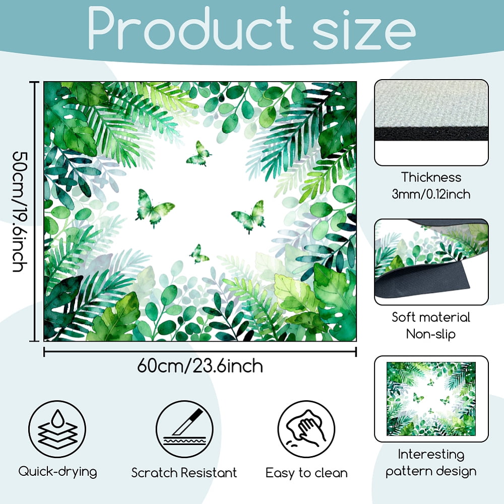 Leaves Washer Dryer Dust Cover 23.6×19.69inch Butterflies Washing Machine Top Protector Pads Non Slip Washing Machine Top Covers diy