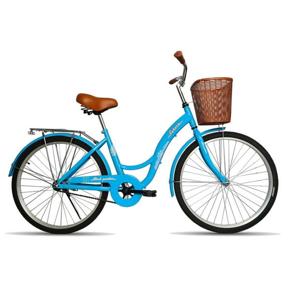 Bicicleta Black Panther Sahara R24 Canasta Portabulto Azul