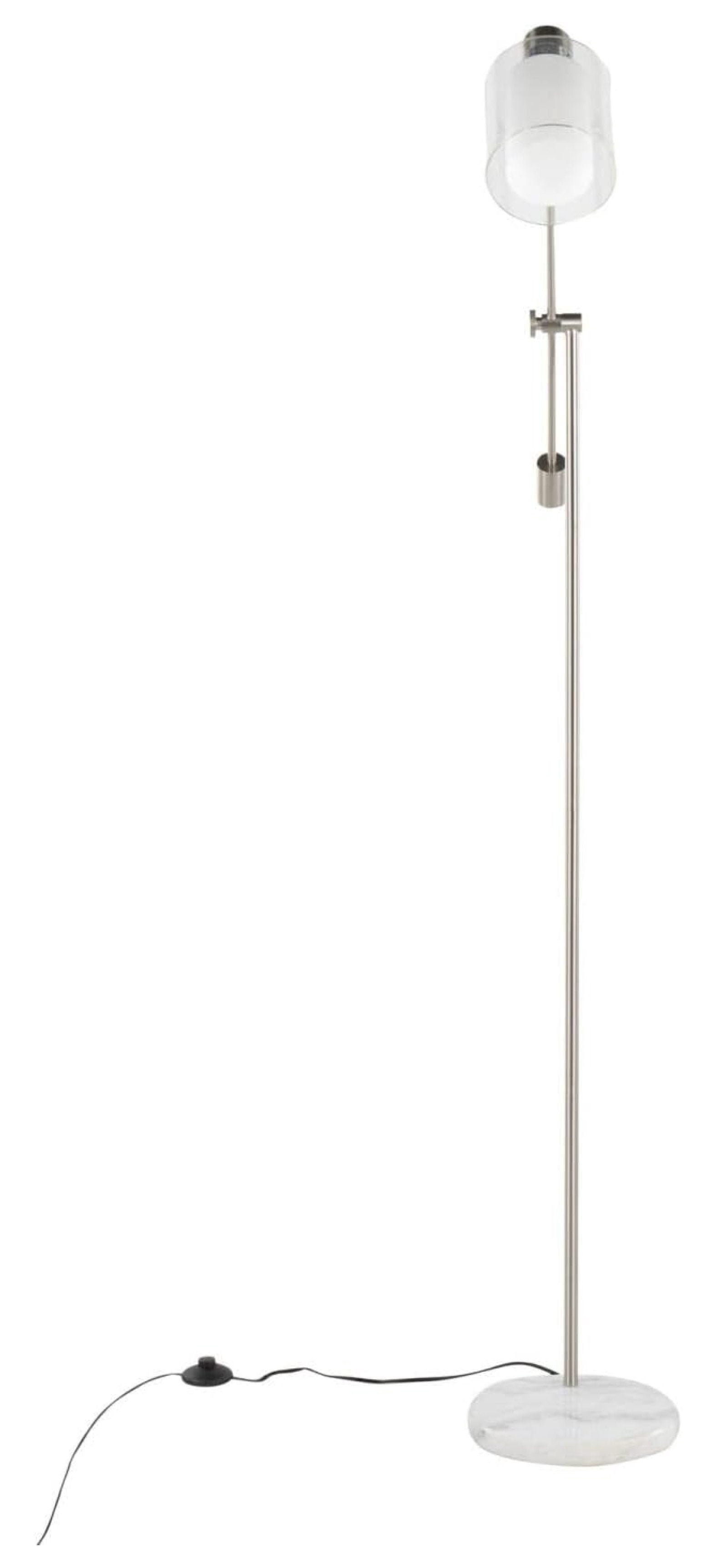 Marcel Floor Lamp, Floor Lamps for Living Room, Floor Lamp for Bedroom, Standing Lamp, Tall Lamp, Living Room Lamp, Bedroom Lamp, Corner Lamp White Marble, Nickel Metal, Frosted Glass, Clear Glass