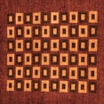 thumbnail image 1 of Ahgly Company Indoor Square Checkered Orange Modern Area Rugs, 8' Square, 1 of 4