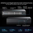 thumbnail image 3 of Conmutador PoE YuLinca 24 puertos 100 Mbps PoE+ 2 Gigabit Uplink, 3 of 8
