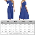 thumbnail image 2 of Vestidos de playa para mujer Vestidos casuales con cuello de un hombro para cóctel (Azul L) FLhrweasw Para estrenar, 2 of 8