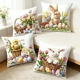 thumbnail image 4 of PONPRNGY Spring Easter Bunny Throw Pillow Covers 17x17 Set of 4 Decorative Pillows Case Soft Short Plush Cushion Covers for Couch Sofa Patio Garden Spring Decor, 4 of 6