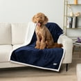 thumbnail image 4 of PetAmi Waterproof Dog Blanket for Small Medium Dog Puppy Cat Throw for Couch Cover Leakproof Protection, Sherpa Fleece, Reversible Soft Washable 29x40 Navy Blue, 4 of 9