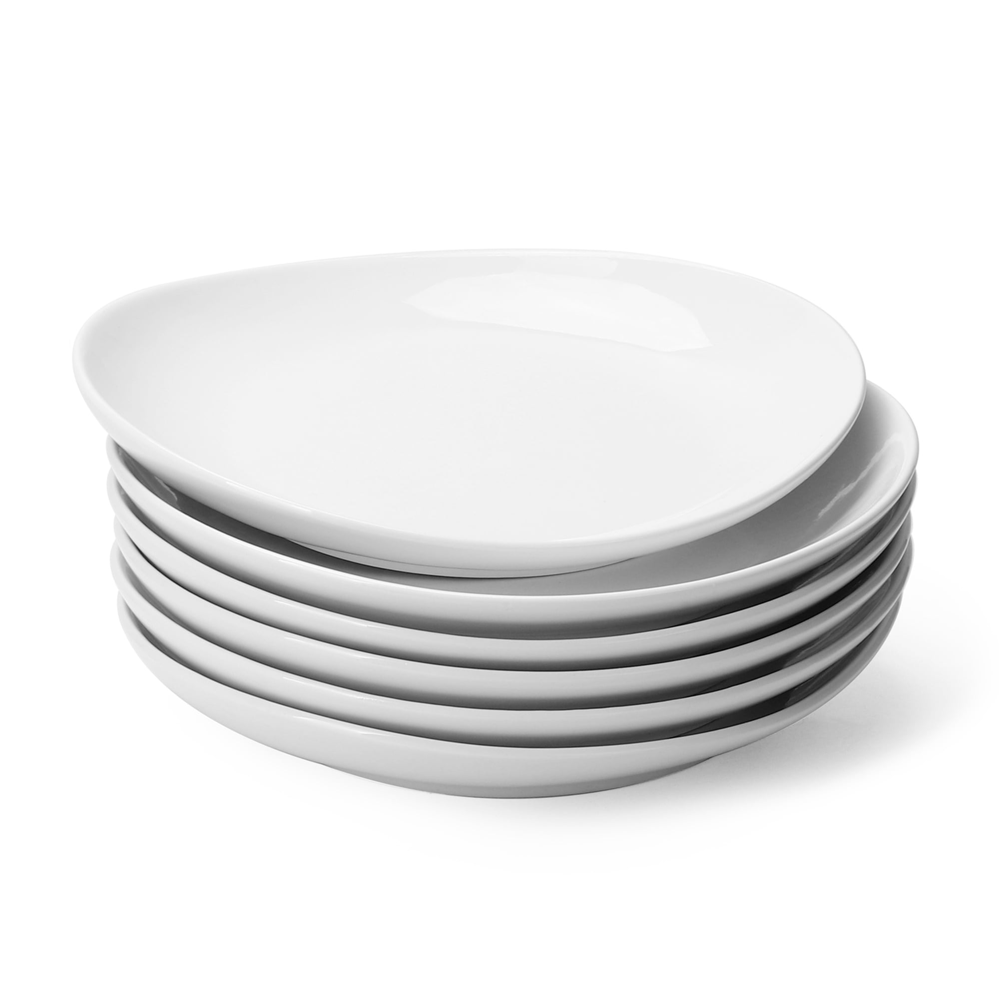 Salad Plates Dessert Appetizer Plates Set of 6 Porcelain Lunch Plates Dishwasher and Microwave Safe Black Plate Set 8 Inch