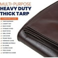 thumbnail image 3 of LUVCMFT 20*40ft Tarps Heavy Duty Waterproof, 16 Mil Brown Tarp Cover, for Roof Patio Boat Pool, 3 of 8