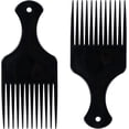 thumbnail image 1 of 2 Pcs Afro Hair Comb, Black Plastic Afro Hair Comb Hair, Hair Pick Comb, Smooth & Sturdy Wide Tooth Plastic Afro Pick, for Detangling And Styling, Curly, Wavy, Frizzy And Afro Hair, 1 of 6