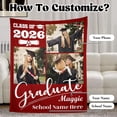 thumbnail image 2 of Personalized Senior 2026 Gifts Custom Class of 2026 Graduation Blanket with Photos,Personalized Graduation Blankets Customized Throw Blanket Graduation Gifts for Her Him, 2 of 6