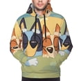 thumbnail image 5 of Lsque Bluey Pattern Casual Men's Hoodie,Hooded Sweatshirt with Kangaroo Pocket,Pullover Hoodie-Small, 5 of 8