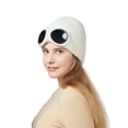 thumbnail image 4 of SWSMCLT Men's Aviator Hat With Goggles Women's Unisex Cold Weather Skullies & Beanies Ski Knit Beanie Mask Alient Fleece Lined Beige One Size, 4 of 4