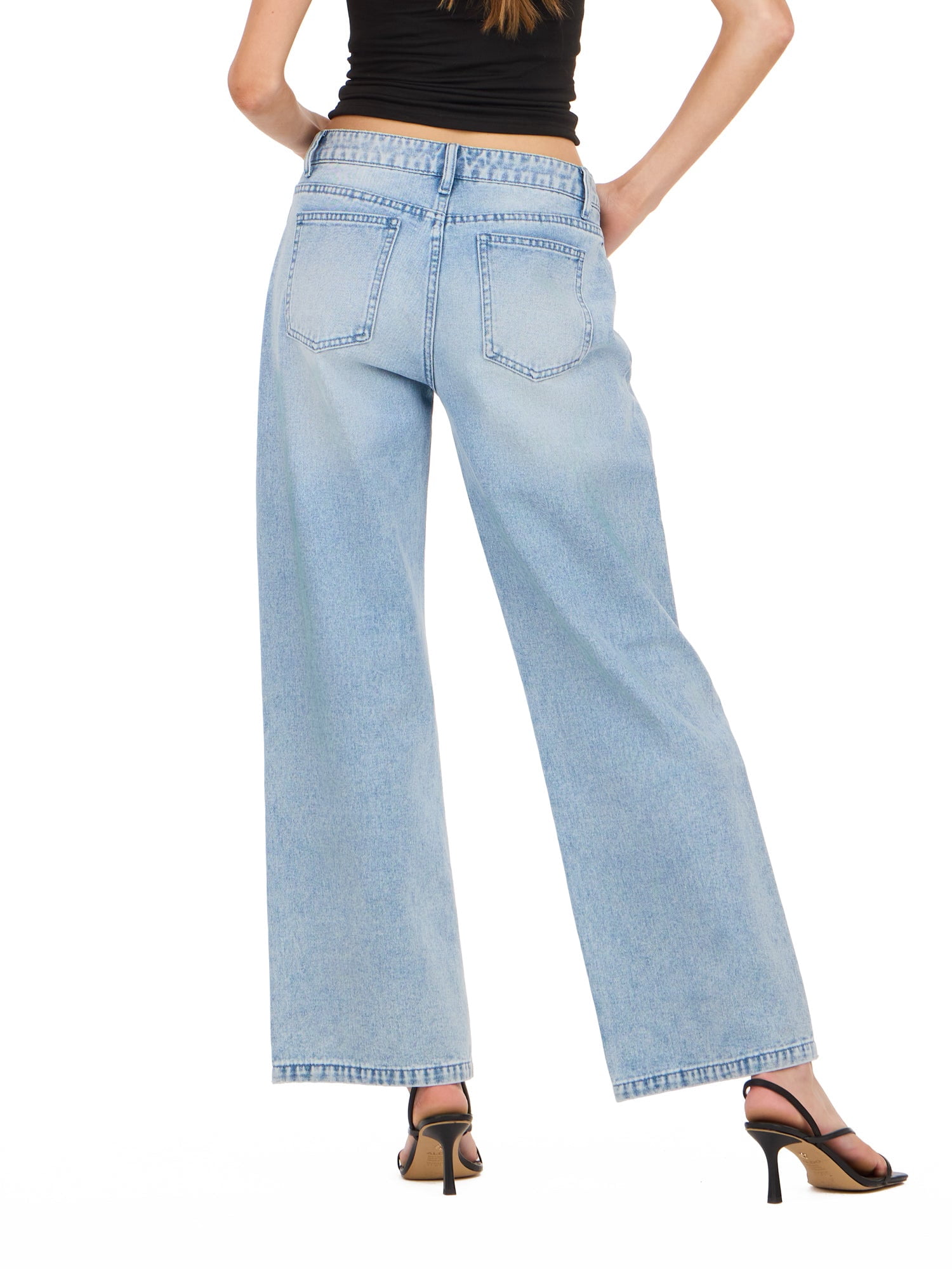 Forever 21 Women's Low Rise Baggy Stretch Denim Jeans, Sizes 0-14