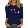 thumbnail image 2 of Amidoa Womens Tops Trendy Blue Ugly Christmas Funny 3/4 Sleeve Blouses Boat Neck Graphic T-Shirt Women's Shirts L, 2 of 4