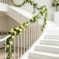 thumbnail image 4 of Artificial Rose Vines for Wedding Decor, Realistic Plastic Rose Garland, Green, JKODE, 4 of 6