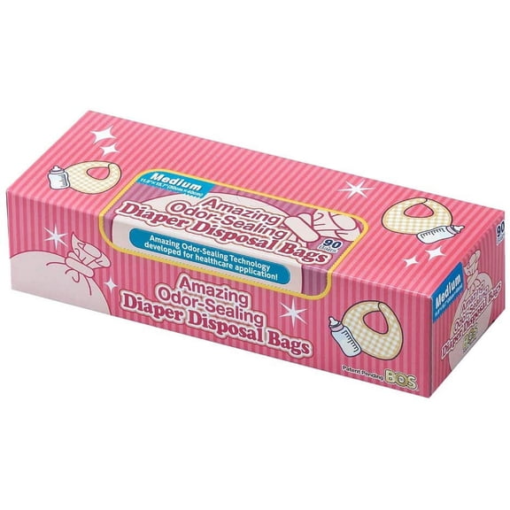 YANTONG Amazing Odor Sealing Baby Diaper Disposal Bags - Durable and Unscented [Size: M, Color: Pink] (90 count, Pack of 1) (90 Bags)