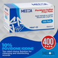 thumbnail image 4 of Iodine Prep Pads – 400 Count Box, Individually Wrapped Disposable Cotton Swabs with 10% Povidone-Iodine Solution for First Aid, 4 of 9