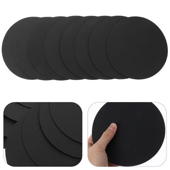 HIAKDOFT Black Cardboard Sheet for Beginners 15.7X15.7X0.04In Round Painting Paper 8Pcs