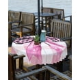 thumbnail image 2 of Fsddascl Plaid Bowknot Outdoor Tablecloth - 54 Inch Round Dining Table Cover, Spring Pastoral Leopard Print Lattice Waterproof Outdoor Table Cloth with Umbrella Hole & Zipper for Picnic/Patio/Party, 2 of 7