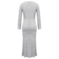 thumbnail image 4 of DHFJKG Sweater Dress For Women Knit Ribbed V Neck Long Sleeve Slim Fit Maxi Dress Winter Pullover Tunic Ankle-Length Versatile Dresses, 4 of 5