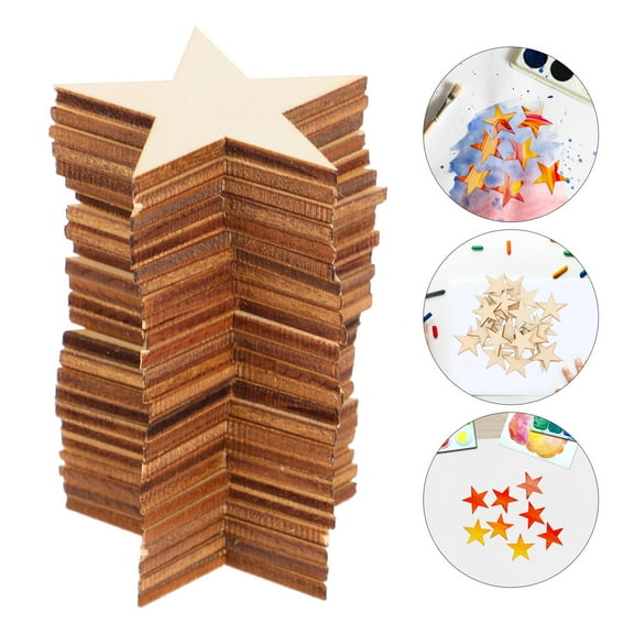 FOMIYES Wooden Star Cutouts for Crafts Made of Premium Wood Perfect for Party Decoration and DIY Projects 40mm