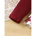 thumbnail image 5 of 4T Baby Girls Clothes 4T Girls Fall Winter Pant Set Toddler Girls Long Sleeve Round Neckline Floral Top Pants 2PCS Set Red, 5 of 9