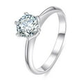 thumbnail image 3 of Timorina 1CT Women Moissanite Engagement Ring, Silver with 18K White Gold Plated, 3 of 8