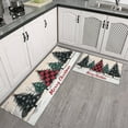 thumbnail image 3 of 2 Pcs Merry Christmas Kitchen Rugs and Mats Set of 2 Christmas Tree Joy Ball Snowflake Kitchen Rugs and Mats Absobent Kitchen Rugs and Matsfor Farmhouse Door (47x17+30x17 inches), 3 of 7