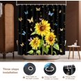 thumbnail image 6 of Sunflower Shower Curtain,Black Shower Curtain for Bathroom with 12 Hooks,Polyester Fabric Shower Curtain Sets Machine Washable Waterproof Modern Bath Curtain Decor 72''''X 72'''', 6 of 6