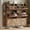 Brown, variant on Modern 2 Flip Drawer Shoe Cabinet with Hooks, Narrow Entryway Storage Organizer
